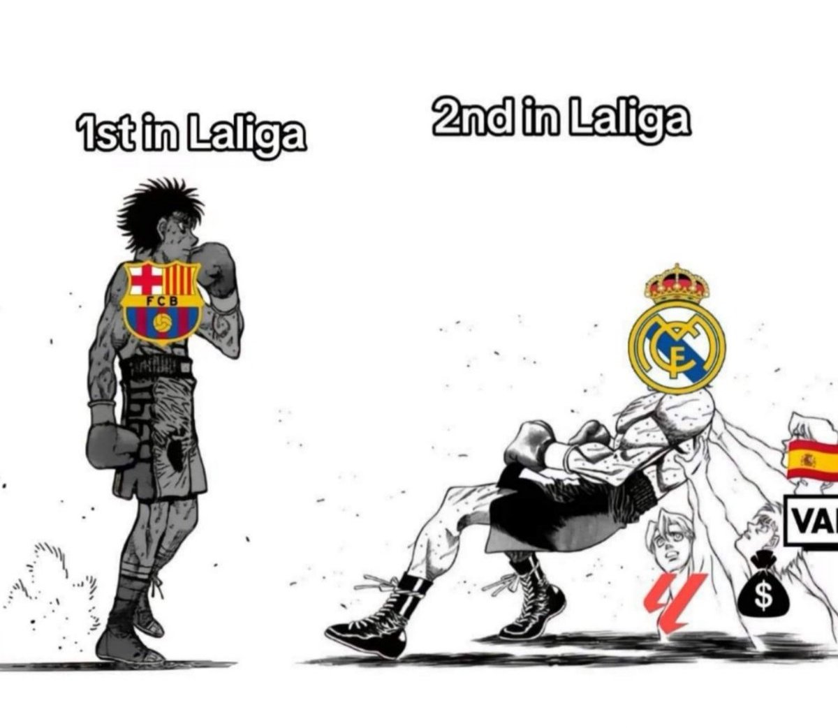 RoyAstur's tweet image. El Real Madrid no está segundo a un punto del Barça.

LO MANTIENEN SEGUNDO A UN PUNTO DEL BARÇA.