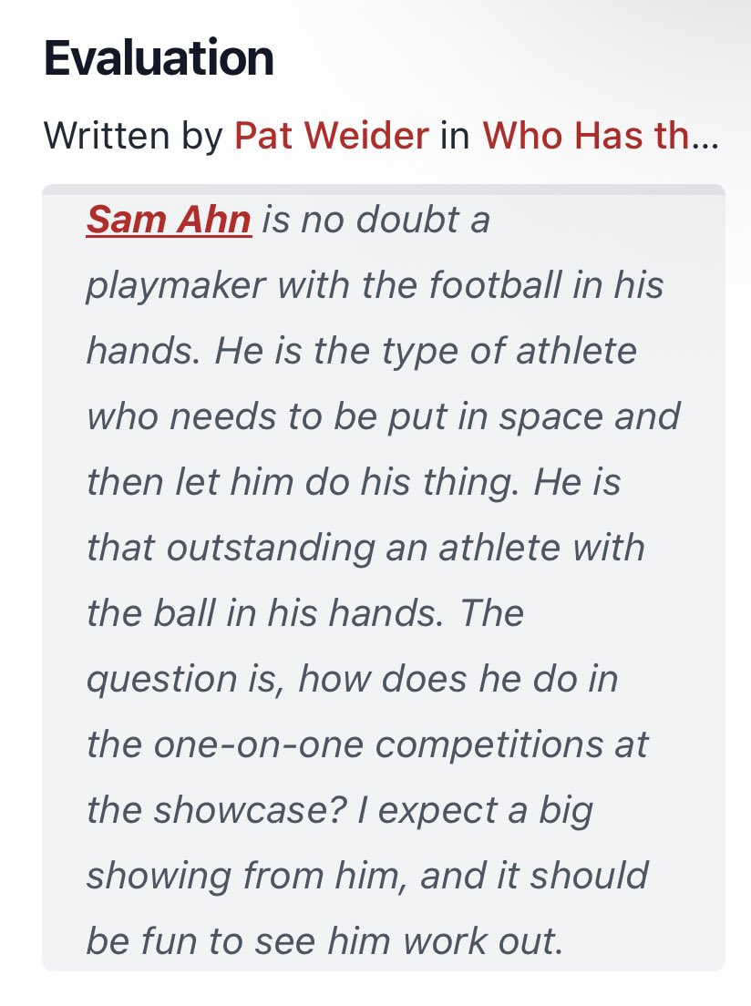 sam_ahn2028's tweet photo. Thankful to be named Top Performer at the @PrepRedzoneVA showcase! Great to be coached by @CoachMontanez @MaverickACoachD and @Coach_Rich50. Also thanks to @carljfred and @footballcoach79 for a pre-event write-up!

@andrejones1185 @rjwindows @DarkVisors @LevelsAppAi https://t.co/d38sgiFPDi