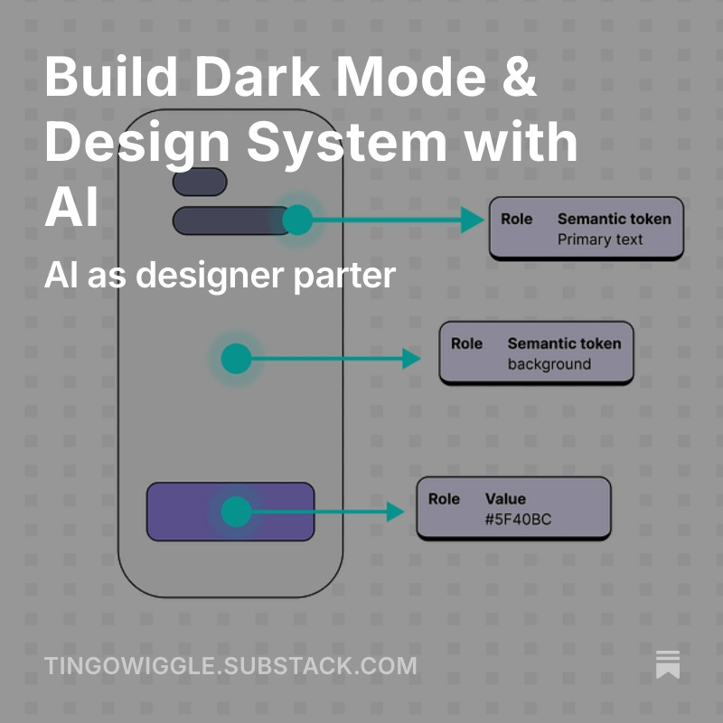 With the rise of AI, it's natural to ask if AI could help designers to make a full design documentation ie design token, ui etc? Read and follow more content from here: 

open.substack.com/pub/tingowiggl… 👇