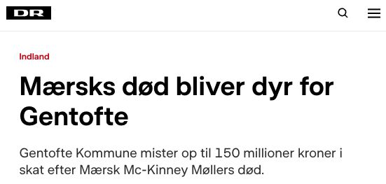 Hvad skete der i Gentofte, da Mærsk døde? 

Uligheden raslede ned – men blev Gentoftes borgere stillet bedre?

Nej, for Mærsk bidrog egenhændigt med svimlende 150 mio. i kommunalskat om året.

Og nu skulle kommunen enten hæve kommunalskatten eller skære på udgifterne for at lukke