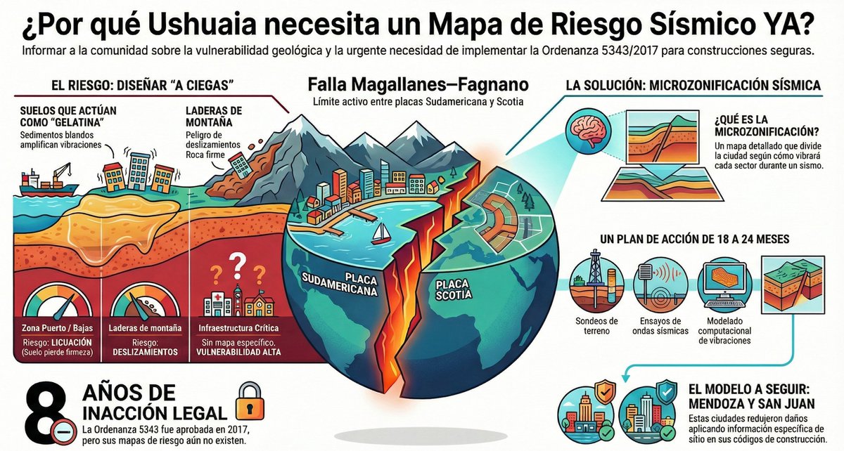GeocalcTDF's tweet photo. La microzonificación de las áreas en ciudades muy pobladas como Ushuaia  ysituadas en Zonas de riesgo sísmico elevado resulta ineludible!! https://t.co/SYXB1FLh2A