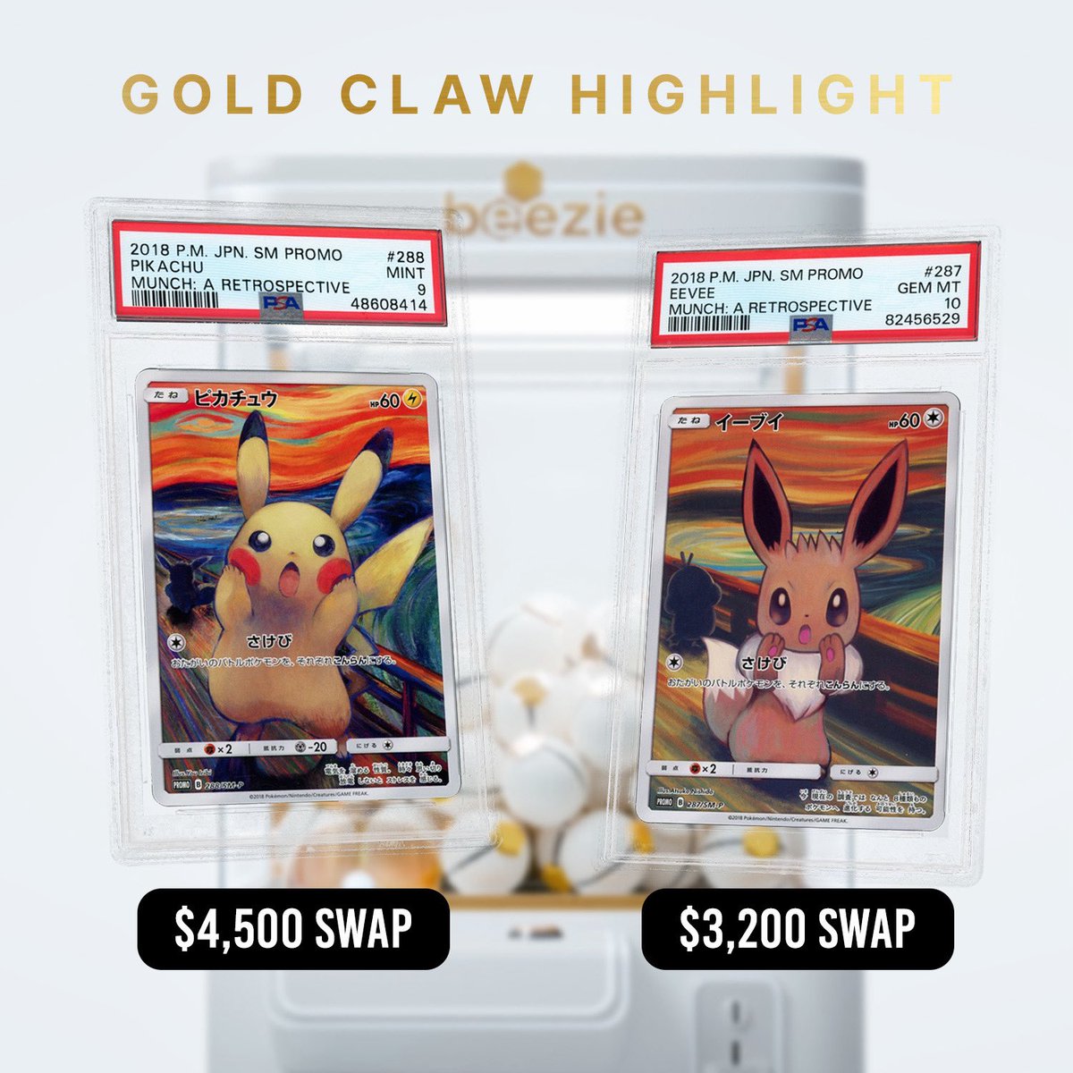 Beezie's tweet image. Gold claw feels like an art museum rn 😮‍💨

Munch series enjoyers… who’s taking one home today?