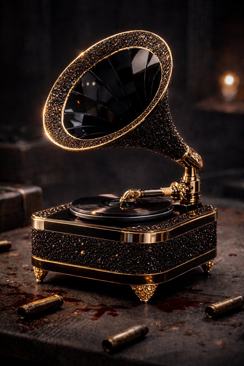 Big_bad_wooolf's tweet photo. @ArenaBreakoutPC #CulturalRelics #ArenaBreakoutInfinite This gramophone is encrusted with gold and black sapphires, occupies six slots, and is worth over 2.5 million koen. It can be placed in the storage space of the old gramophone to play your own records. https://t.co/SDuSSi3n0B