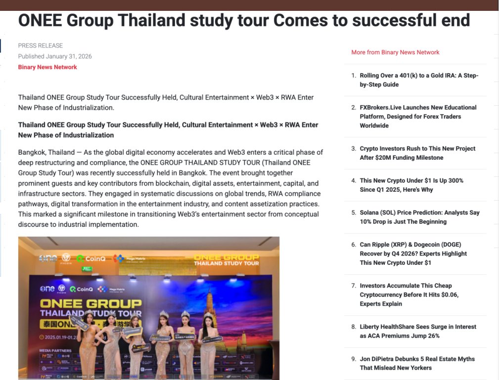 RWA_FHCoin's tweet photo. ONEE Group Thailand study tour Comes to successful end
Thailand ONEE Group Study Tour Successfully Held, Cultural Entertainment × Web3 × RWA Enter New Phase of Industrialization.Hundreds of overseas media outlets reported, and 20 were selected for everyone to read

1:https://t.co/xt7jwopKi6
2:https://t.co/8bx9M5tl24
3:https://t.co/gnaNszahAD
4:https://t.co/U8umyxzqZP
5:https://t.co/X0PGxekbYe
6:https://t.co/jGrhQprfNB
7:https://t.co/YGyQd17m8n
8:https://t.co/mY4nT1goA0
9:https://t.co/CN1YbaY6wN
10:https://t.co/g3CYibtXEc
11:https://t.co/FKq9Zshfvn
12:https://t.co/W2RBX1UJ01
13:https://t.co/fHJFKgkijh
14:https://t.co/Sd7jhyO1DY
15:https://t.co/iRbRYgY37N
16:https://t.co/NqvmRgRBRe
17:https://t.co/AUnnUOUVMz
18:https://t.co/6RfA666UYj
19:https://t.co/t42oIUtuV6
20:https://t.co/gLNZg5MZK6