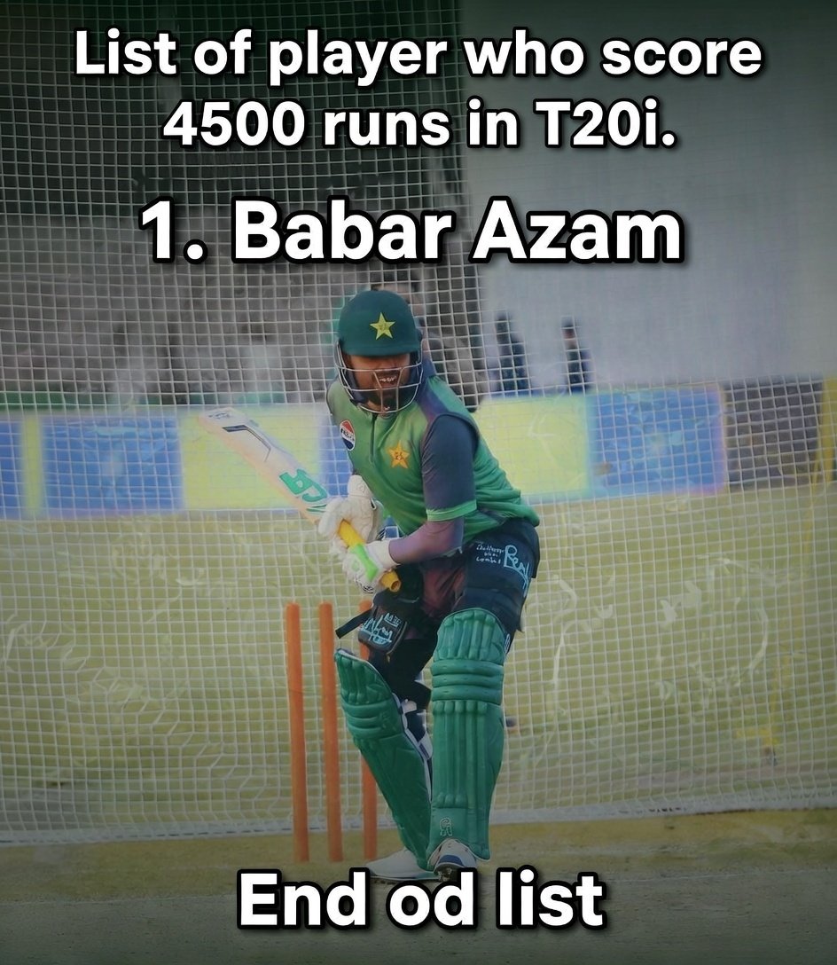 First-ever cricketer to reach 4,500 runs in T20 Internationals.
Pure class, unmatched consistency! 👑🇵🇰
