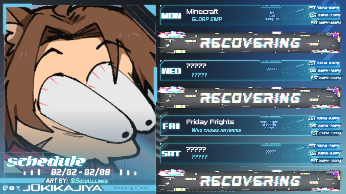 🐹It's Schedule Time Pookies!🐹

🐹Thank you all for another amazing week, we've got a lot more fun stuff planned ahead for this week that I can't wait to spend time with you during!

🐹 Let's have another great week together!

Panel🎨- @/zzzynrae
Showcase📷- @/socialllinks