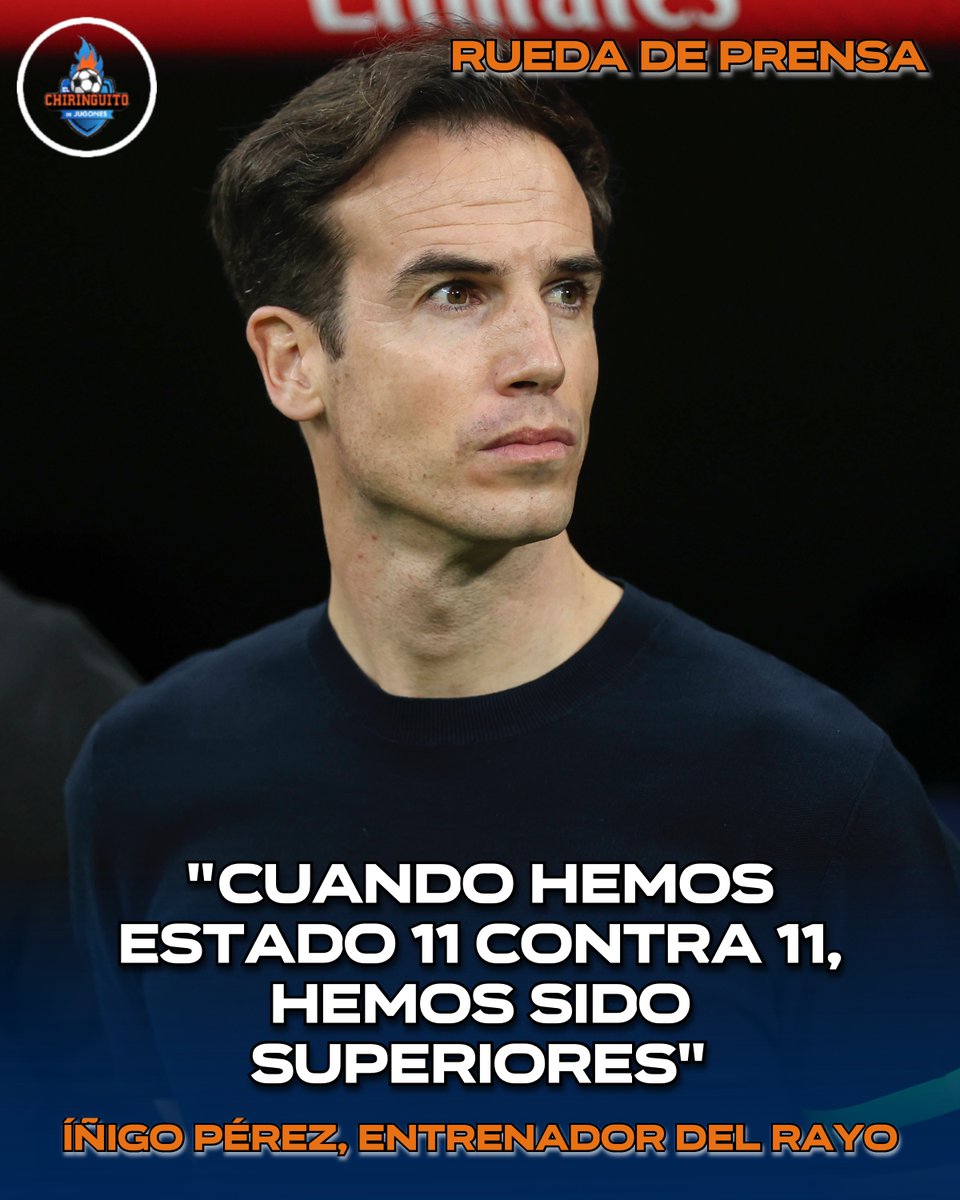 elchiringuitotv's tweet photo. 🎙️ Íñigo Pérez, muy satisfecho con el partido del Rayo en el Bernabéu.

"No sabemos cómo hubiera terminado el partido 11 contra 11". https://t.co/1cDpDgJAow