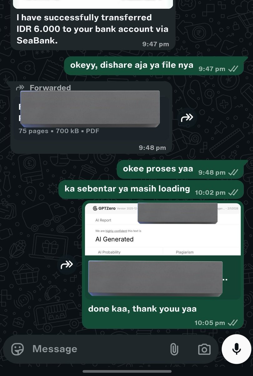 coftour's tweet image. cek detected/detector ai by gptzero juga masih open ya, 6k/check