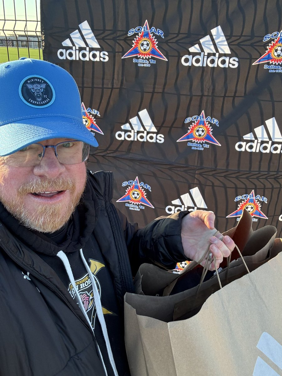 Early start to Sunday Funday… Delivering T-shirt’s for Pine Street Press to a local soccer event. Due to Winter Storm delivery delays, embellishments arrived a week late (yesterday). Kudos to Jamie &amp; Michael who produced all the gear on Saturday so Solar had their gear today.
