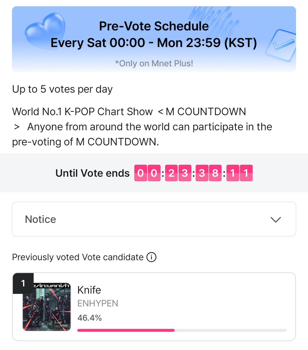 enhapopbase's tweet image. M COUNTDOWN PRE-VOTE! 🚨📢
ENGENEs, today is the last day to drop your votes. We need to reach 50%-55% to have an advantage on this win. Please drop your votes!

🔗:mnetplus.onelink.me/TRa8/xohkwx0b?…