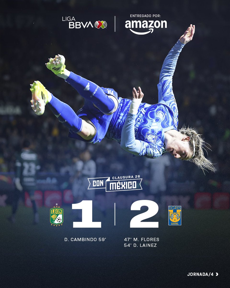 Se juega la fecha 4 🇲🇽 ⚽ 

América 🦅 venció a Necaxa ⚡, Chivas 🐐 derrotó a San Luis 🌵, Atlas 🦊 a Mazatlán ⚓, Monterrey 🤠 sacó el empate ante Tijuana 🐶 y Tigres 🐯 se llevó el triunfo frente a León 🦁.

Resultados de sábado en la jornada.

#PorSiNoLoViste