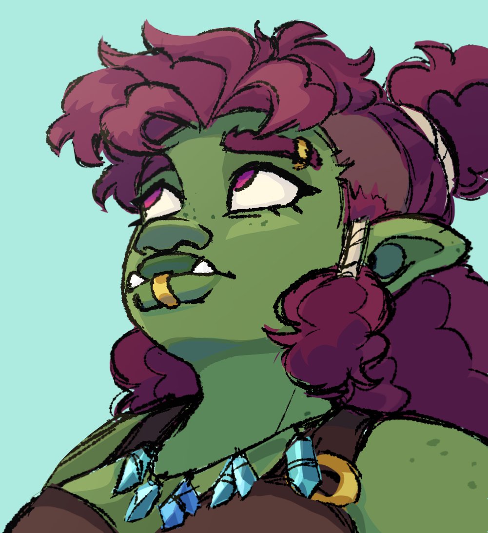bananaboingo's tweet photo. I'm trying so hard to study with clip studios 3D heads but it is so hard to tell if I'm doing it right translating into own style. Sorry for another oc post. #orc #orcoc #originalcharacter https://t.co/kK65VAWmbG