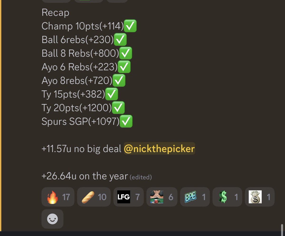 Nickthepicker's tweet photo. Great way to end a great month yesterday 🔥

Assist from the great tools at @UnjuicedApp 

Giving away $100 and I’ll pay for 1 free month with @UnjuicedApp (Like/RT to enter)

https://t.co/JFzWHuvFZ7 https://t.co/rNLXzuPIpN
