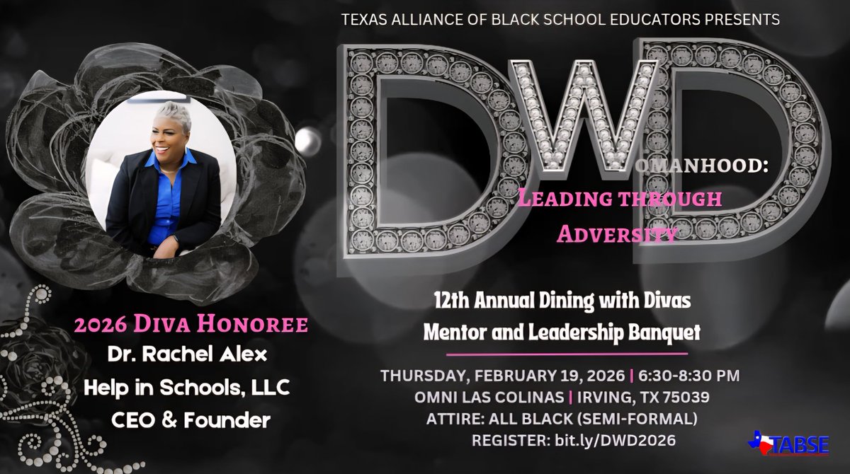 DWDivas14's tweet photo. Pressure reveals leaders — and Dr. Rachel Alex rises. 👑
Former Chief Academic &amp; Accountability Officer and Interim Superintendent of Cleveland ISD, she now leads as Founder of HELP in Schools LLC, transforming systems and building powerhouse teams.
 🎟️ https://t.co/E9oanZLqXi https://t.co/GjpLdvQv3J
