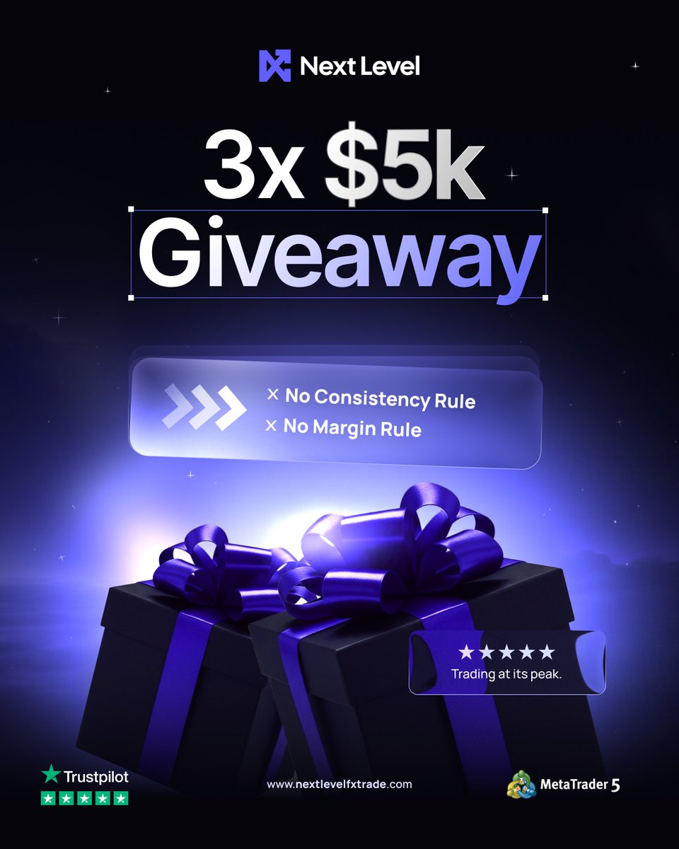 🚨 MEGA GIVEAWAY TIME! 🚨

🎁 Prize: 3 × $5,000 Challenge Accounts 💰🔥

To enter you must👇

✅ Follow
<a href="/next_level_prop/">Next Level FX Prop</a>| <a href="/Aeroonfx/">MIRNGA FX📊</a> | <a href="/DraxonLT/">Draxon</a>

⭐ Join Discord: discord.gg/nextlevelprop

❤️ Like &amp; Retweet this post

👥 Tag 2 fellow traders

➕ Also follow:
<a href="/MIRNGA_FX/">MIRNGA FX ACADEMY</a> <a href="/MAbba_FX/">M Abba</a>