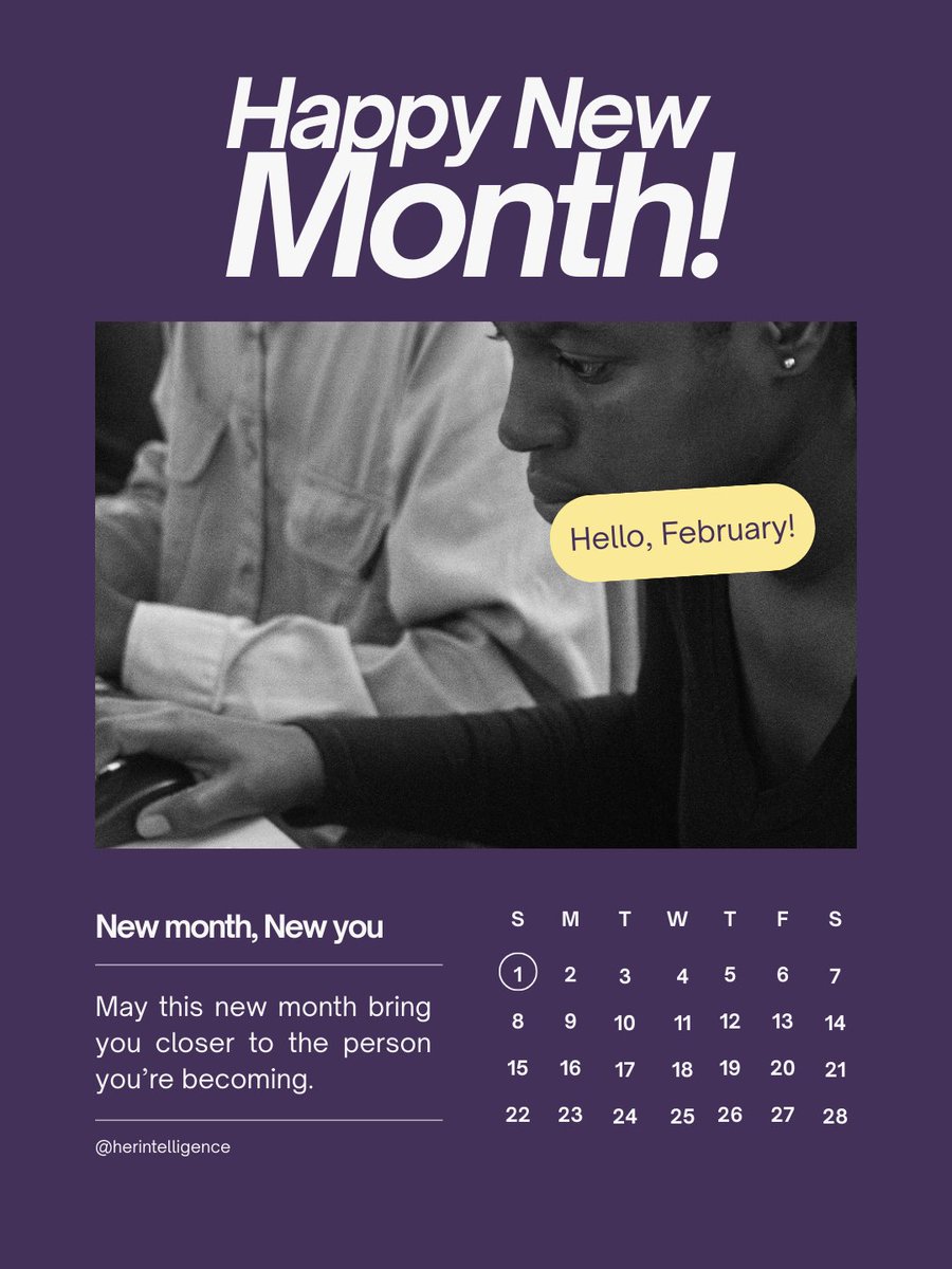 HERintelligenc's tweet photo. Happy New Month from all of us at HERIntelligence!
#HERIntelligence
#WomenInTech
#GirlsInAI
#TechForWomen
#WomenEmpowerment https://t.co/9Ro59gJvg3