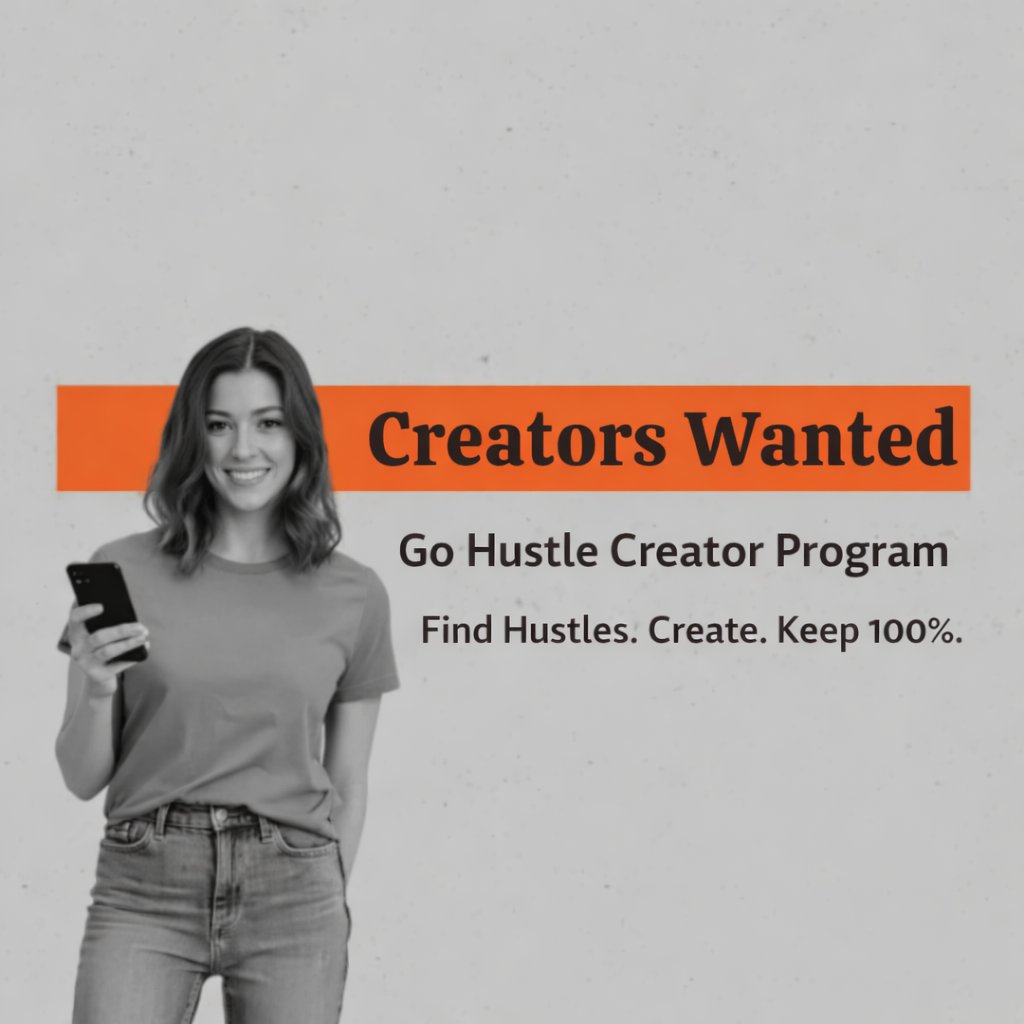 hustlenearme's tweet photo. 🚀 Creators Wanted 🚀
The Go Hustle Creator Program is live.
Create content around real hustles, products &amp; services on Hustle Near Me, Which Car Wash, Car Dealer Near Me, Model Homes Near Me, Startups Near Me + more

Free to join.
Creators keep 100%.
Work directly.

#UGCcreator https://t.co/vxX7EEOF3H