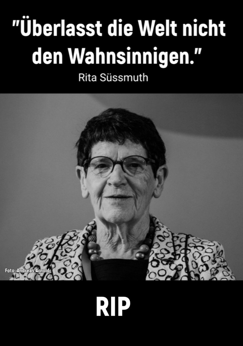 OmasGgRechtsLE's tweet photo. Rita Süssmuth war eine starke Stimme für Gleichberechtigung, moderne Familienpolitik und ein offenes Miteinander. Ihr Engagement bleibt – sie wird fehlen, eine Frau mit Herz und Haltung! #RitaSüssmuth https://t.co/H1gAhb6zqD