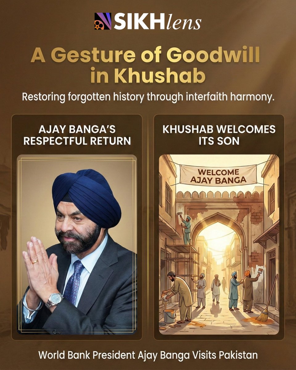 SikhLens's tweet image. A moment of respect and hope as Ajay Banga visits Sikh sacred land in Pakistan — reminding the world of our shared past and connected future.

#BridgesNotBorders #SikhLegacy #FaithAndUnity #SikhHeritage #ReturningHome