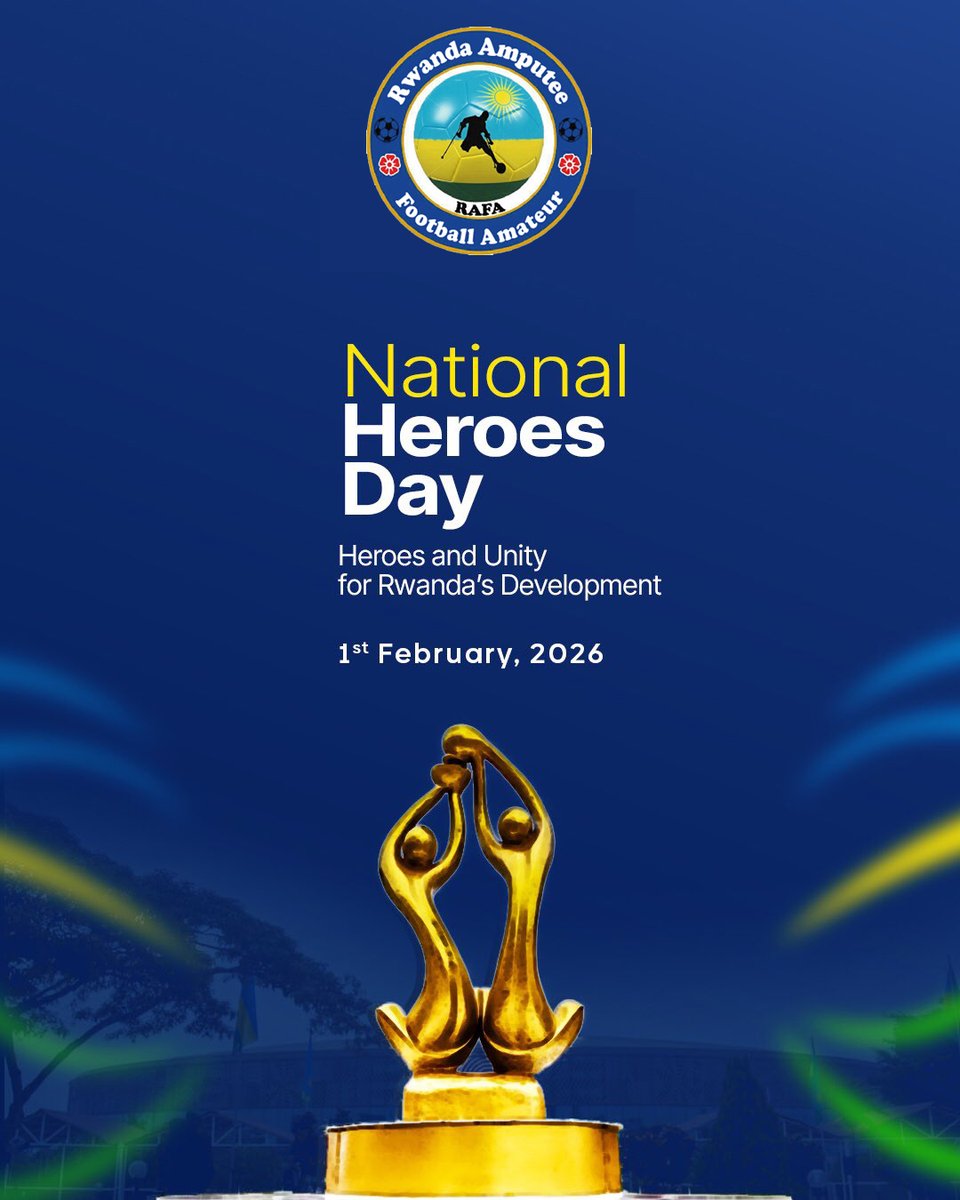 RAFA yifatanyije n’Abarwanda bose kwizihiza Umunsi w’Intwari z’Igihugu. 🇷🇼

"Ubutwari n’Ubumwe, Inkingi y’Iterambere ry’u Rwanda."

Our journey is fueled by the courage of our heroes. Let's build our nation together! ⚽🦾
HAPPY HEROES DAY
#NationalHeroesDay #RAFA #Rwanda