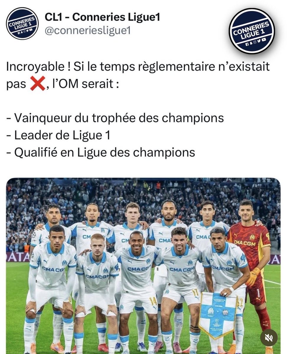 Incroyable ! Si l’OM était le seul club en Ligue 1, l’OM serait champion de France chaque année ! 🤯🤯🤯
