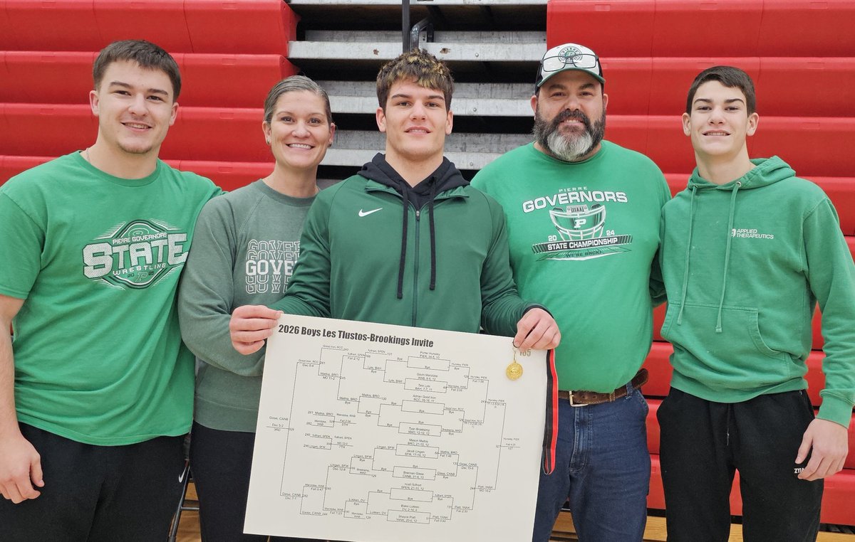 <a href="/HunsleyPorter/">Porter Hunsley</a> had a good day in Brookings at the Les Tlustos Invite with a first place finish!🏆  The Governor team came away with the win as well!!  Such a fun day cheering on our boys💚🤼‍♂️🤍