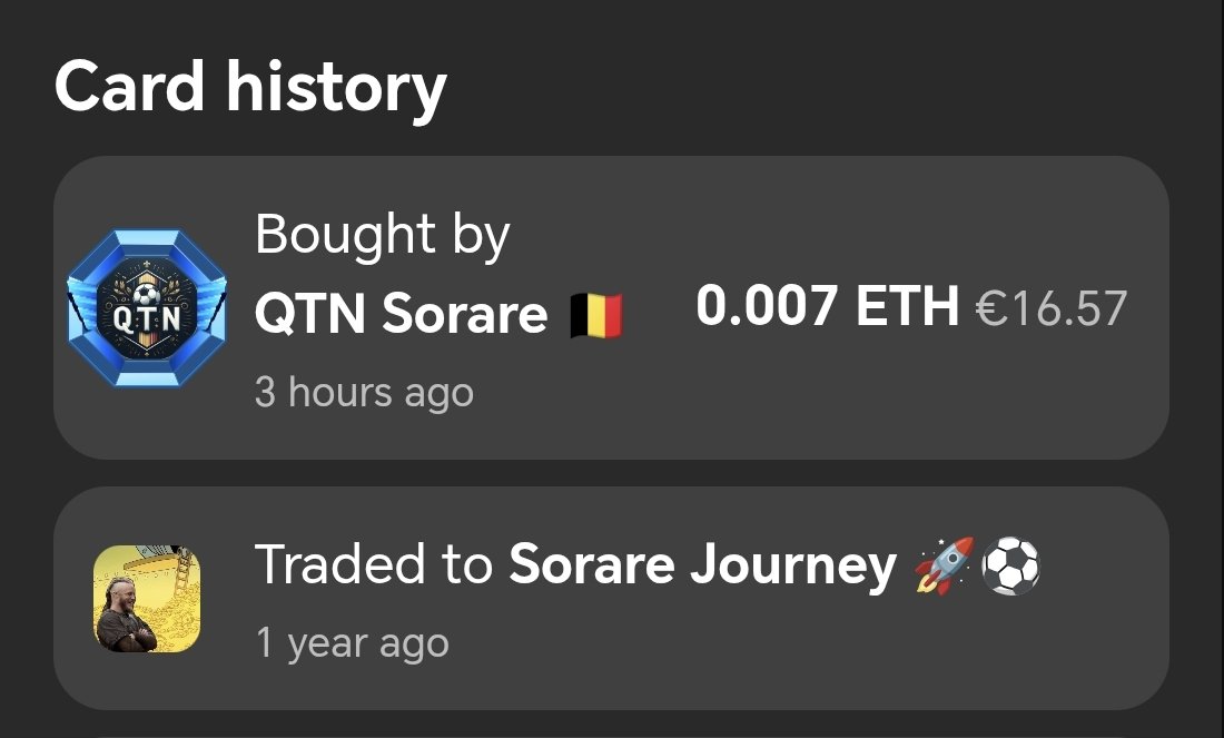 sorare__journey's tweet photo. Traded a GOAT with a GOAT of #Sorare community 🐐🤝

Bit  by bit, +9€ 💲✅

#Sorare26 #CardTrade https://t.co/j5ogdecP7u