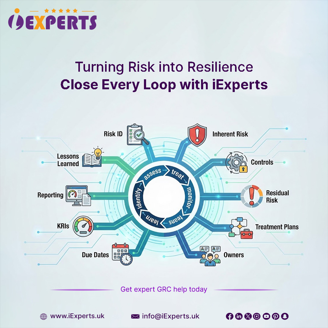 iExperts helps organizations close the risk management loop.  from identification to monitoring and reporting.
Build resilient, standards-aligned GRC programs with confidence.
👉 iexperts.uk/Index
#GRC #RiskManagement #Governance #Compliance #CyberSecurity #iExperts