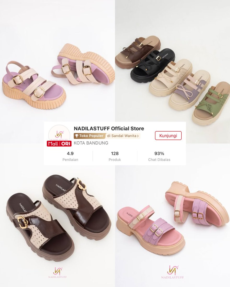 nurulrhmaa's tweet photo. AKHIRNYA NEMUINN 👀✨
Sandal gemesh yang beneran kepake‼️
Modelnya cantik-cantik, warnanya aman, gak keliatan murahan.

List toko oren👇🏻🛍️
1. Nadilastuff
2. Le bianca
3. Magdiel
4. Navisa
5. Naoomi
6. A-line
7. Odette
8. Lady modesta https://t.co/wmbIC5WKak