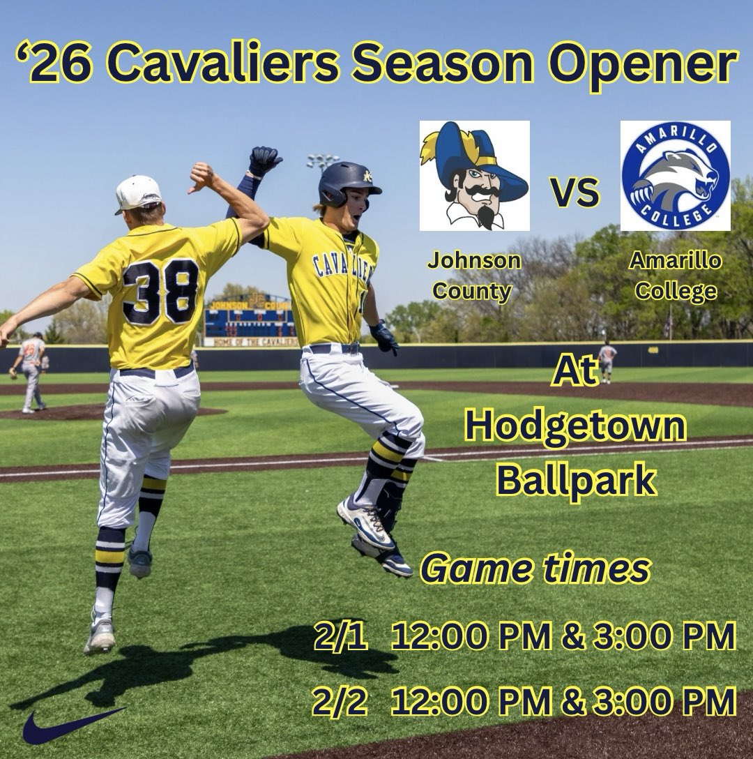 JCCCBaseball's tweet photo. Letโs get the party started! Opening day 2026 vs Amarillo College is here! #HumCavs #WFnW https://t.co/DlDOQXsru6
