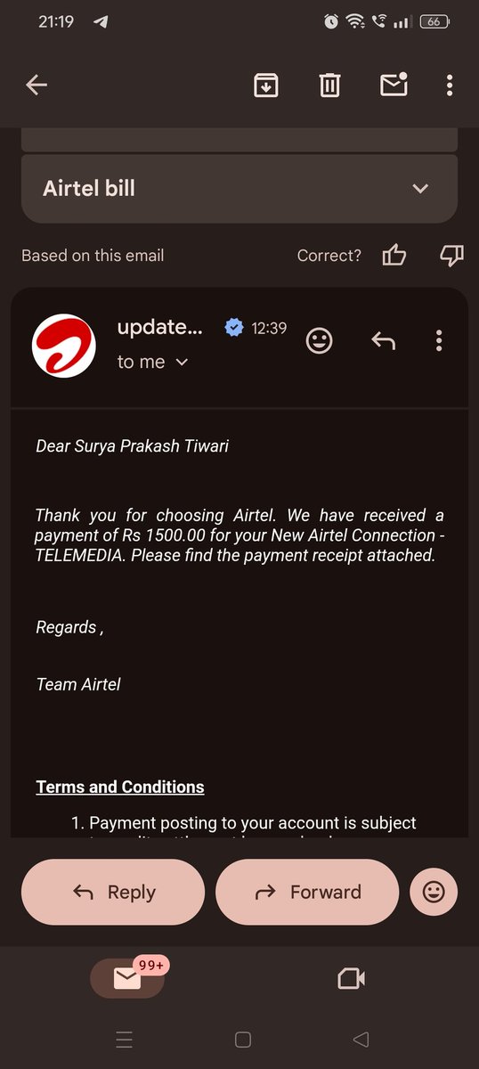 suraj842's tweet photo. @airtelindia @Airtel_Presence How did my email ID get linked to someone I don’t know? This is a serious breach of data privacy and could result in fraud. Extremely concerning—please explain. https://t.co/iZTmmcGgGO