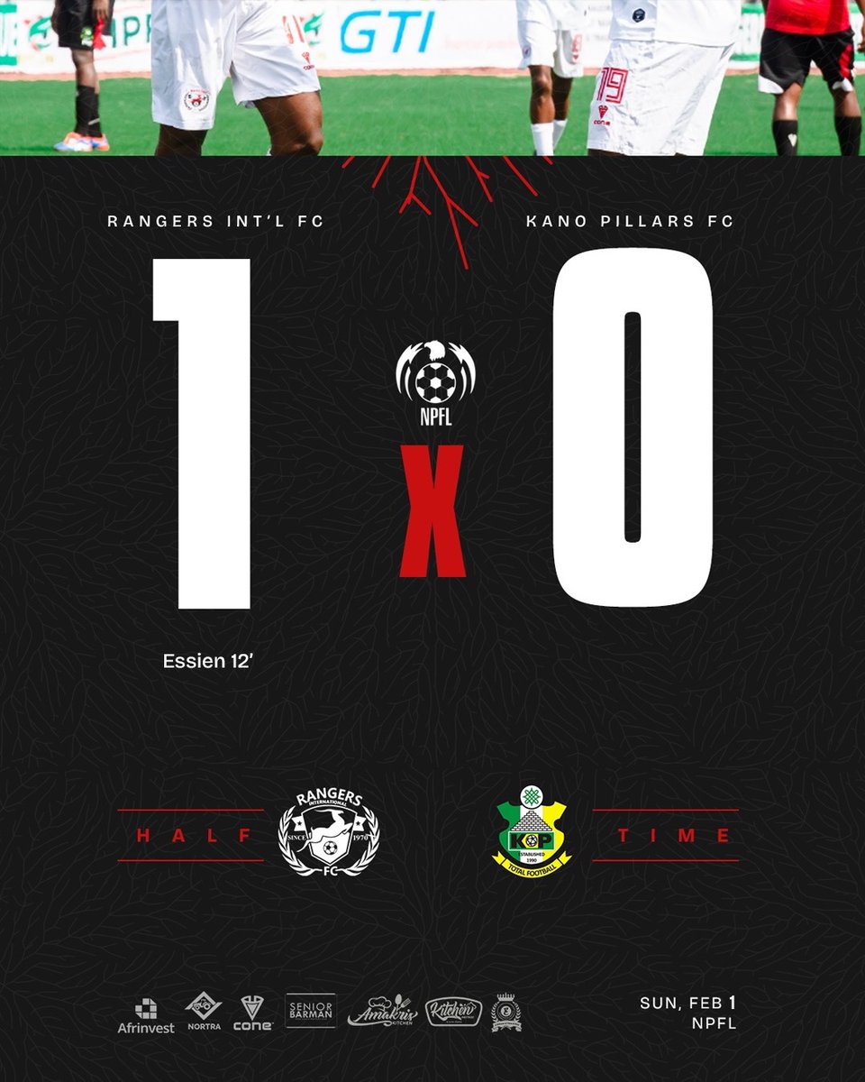 Rangers_Intl's tweet photo. We lead at the first half.⚪️🔴
#RANPIL #NPFL26 https://t.co/FE4kjk2SKI
