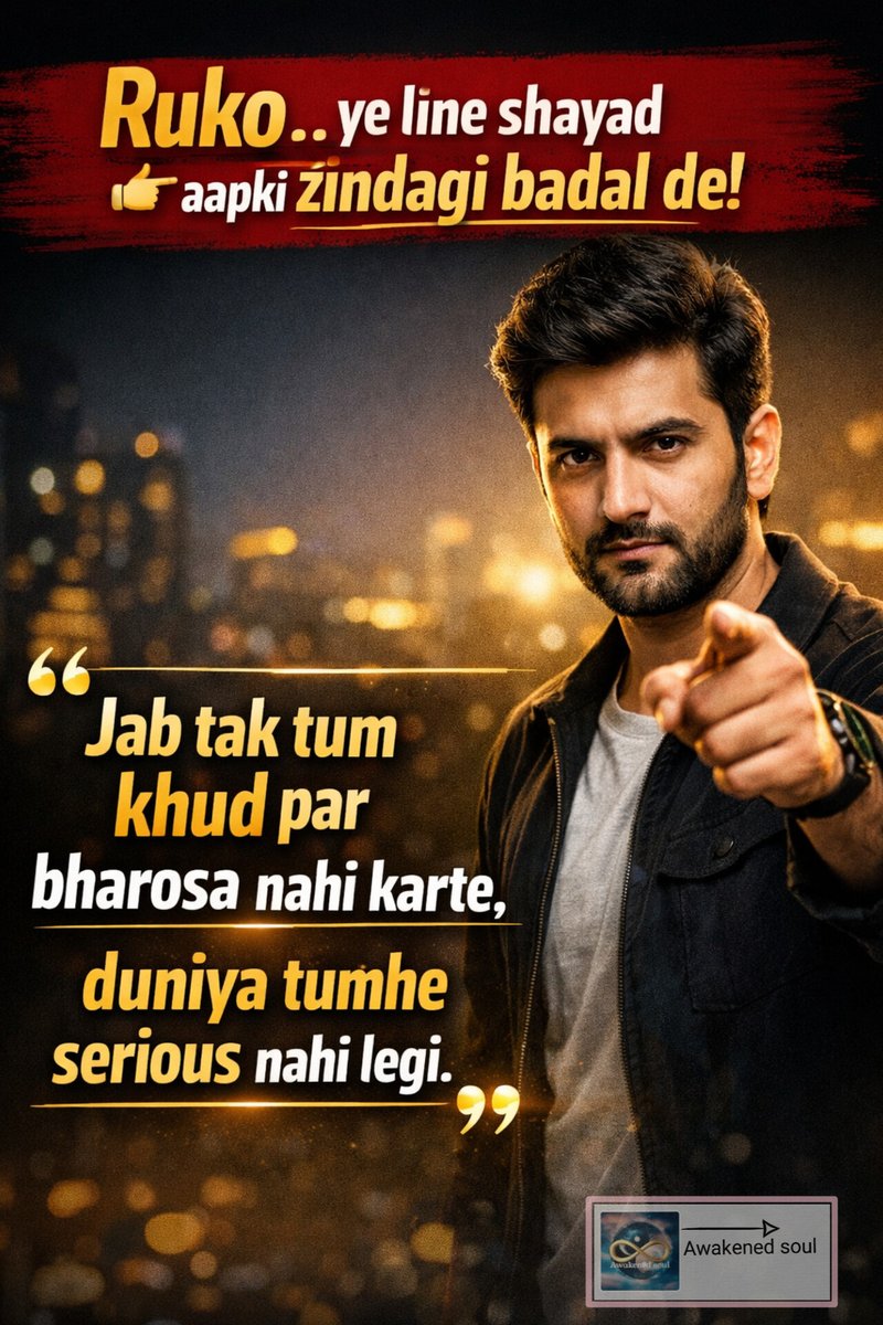 "कभी नोटिस किया है…
लोग तब तक ही साथ रहते हैं…
जब तक तुम कॉन्फिडेंट दिखते हो…
जैसे ही तुम खुद पर शक करने लगते हो…
दुनिया भी तुम पर शक करने लगती है…
फिर लोग इग्नोर करते हैं…
सीरियस नहीं लेते…
और तुम्हें लगने लगता है…
शायद तुम ही कम हो…
पर सच क्या है, पता है…?
👉 जब तक