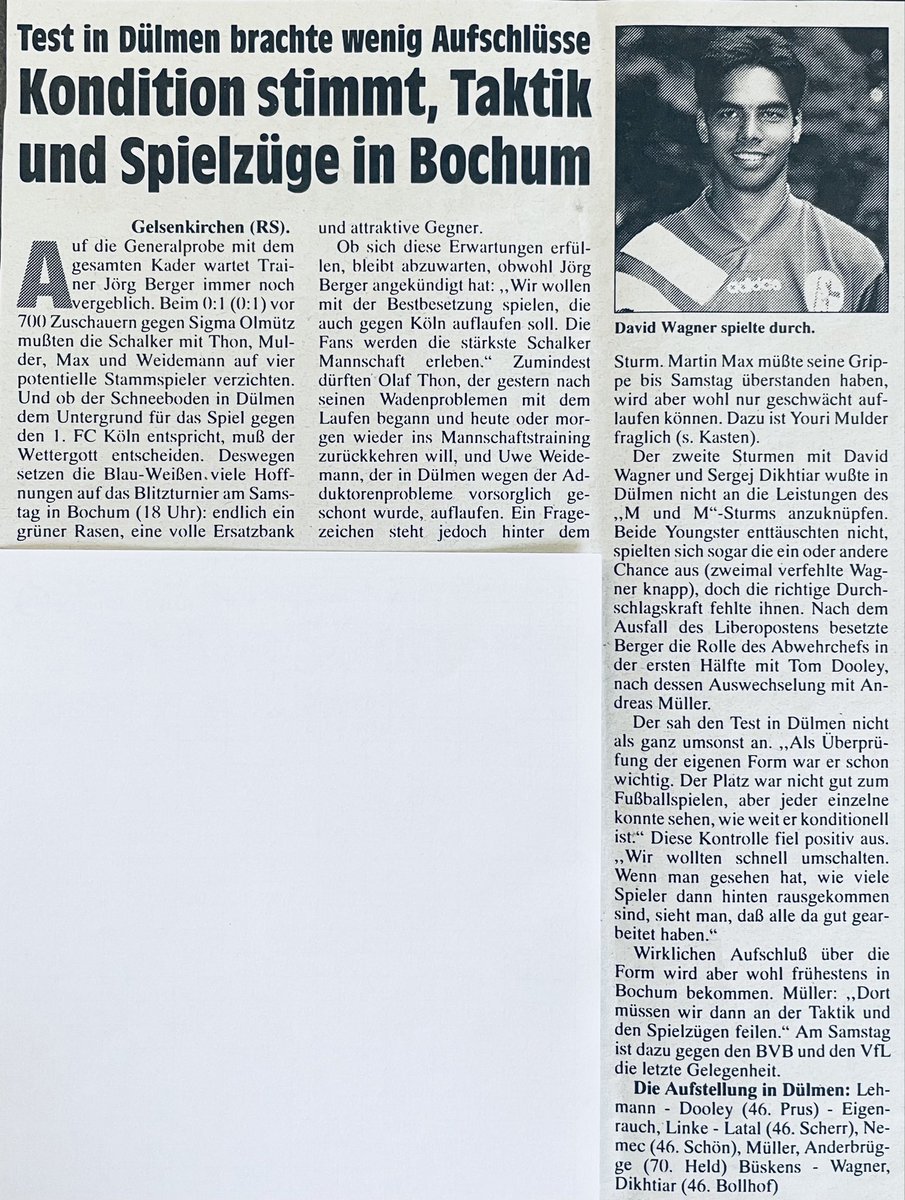 01.02.1996 - „Kondition stimmt, Taktik und Spielzüge in Bochum“
#Schalkevor30 #S04