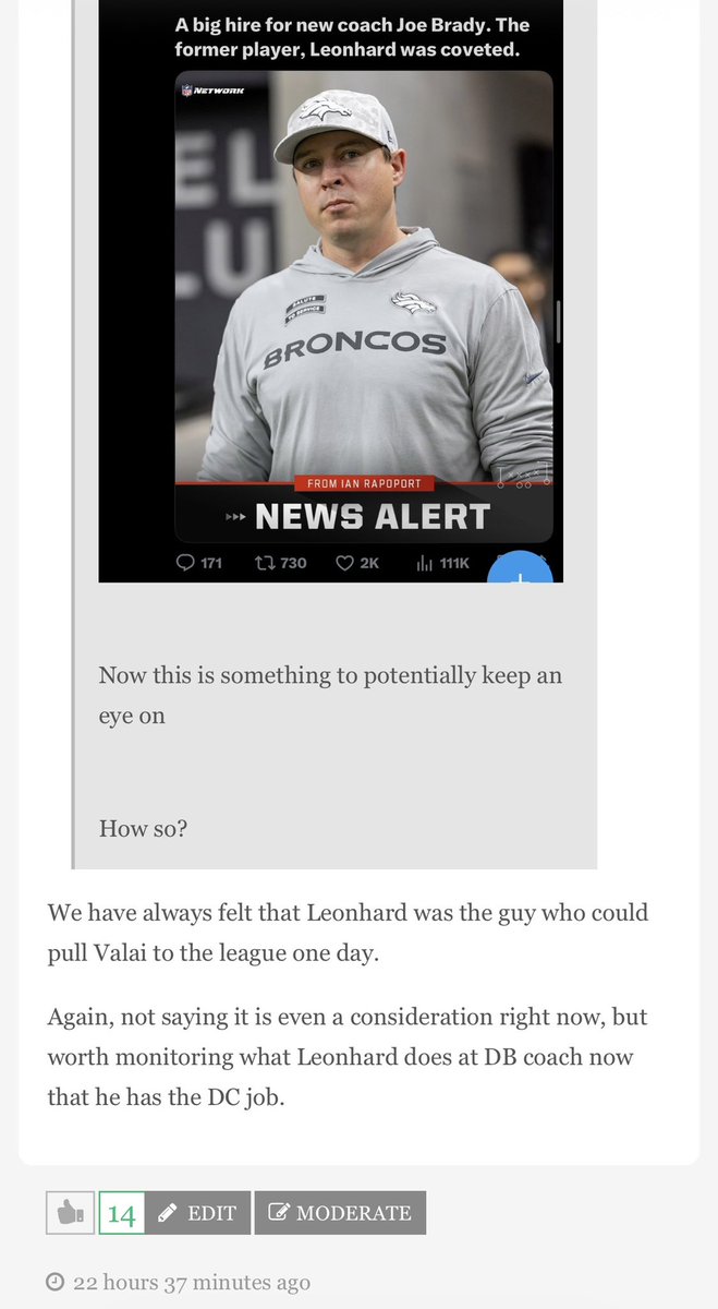 Yesterday, once Jim Leonhard got the DC job in Buffalo, we mentioned that the situation would be worth monitoring for OU fans on the <a href="/TFB_Sooners/">TFB Sooners</a> Donor Board.

🧐Sooners CB coach Jay Valai now comes into focus for Buffalo