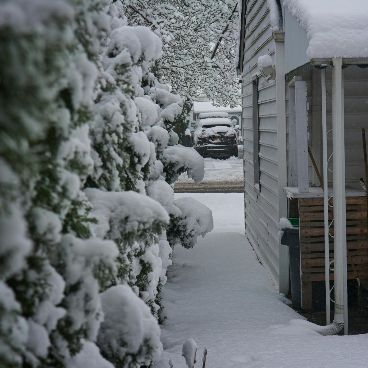 Snow piled against your foundation may seem harmless now, but when it melts, water can seep into basements and crawlspaces. Keep snow cleared away from the perimeter of your home to reduce water damage and mold risk. We find and fix sources of unhealthy #indoorair.