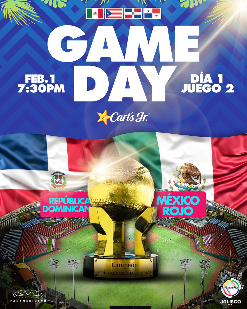 ¡HOY COMIENZA LA SERIE DEL CARIBE JALISCO 2026! ⚾️🌴

La fiesta del beisbol ya está aquí, nos vemos en el Panamericano para cantar ¡PLAAAAYBALLL!