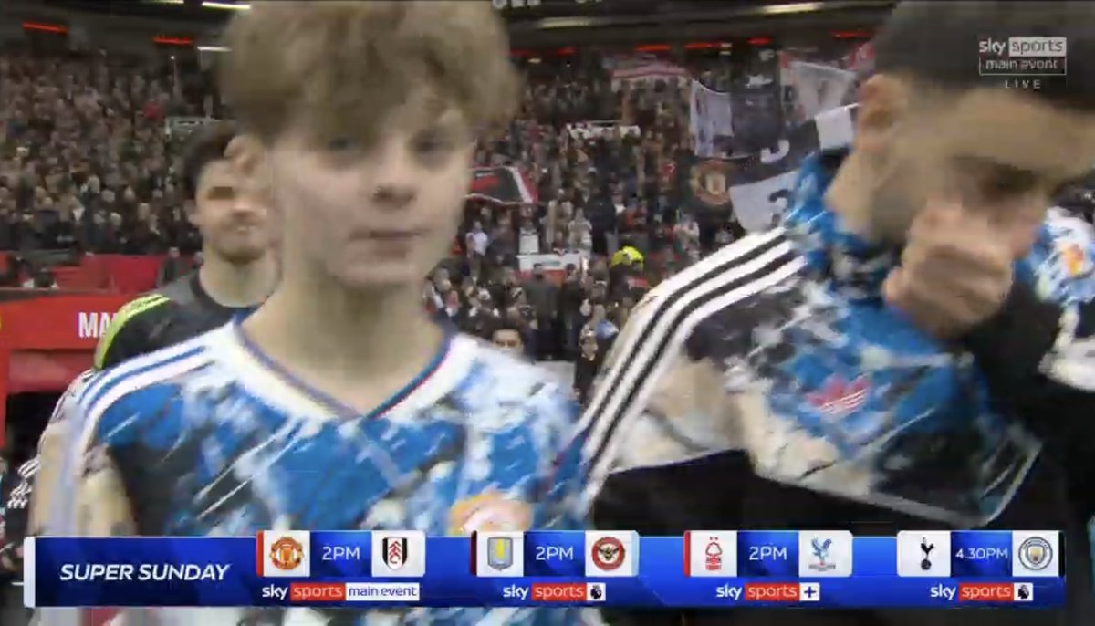 tsrunseen's tweet image. Mani’s son Gene lead the teams out at Man Utd’s game today. Proud day for the Mounfield’s x