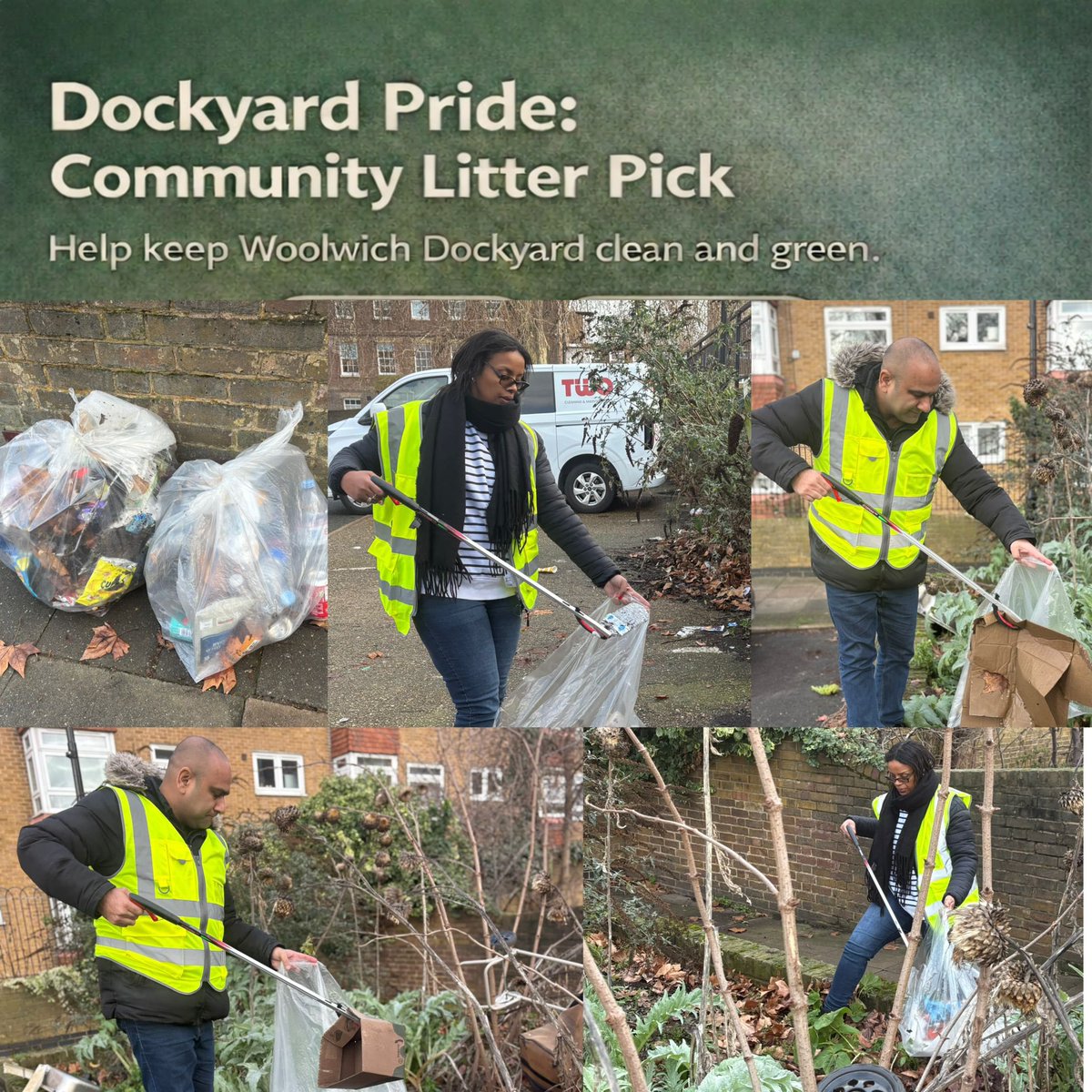 Out with <a href="/RajaZeeshan83/">Cllr Raja Zeeshan</a> this weekend supporting a community litter pick in Woolwich Dockyard. Small actions make a big difference—let’s keep our neighbourhood clean and green together. #DockyardPride #WoolwichCleanup