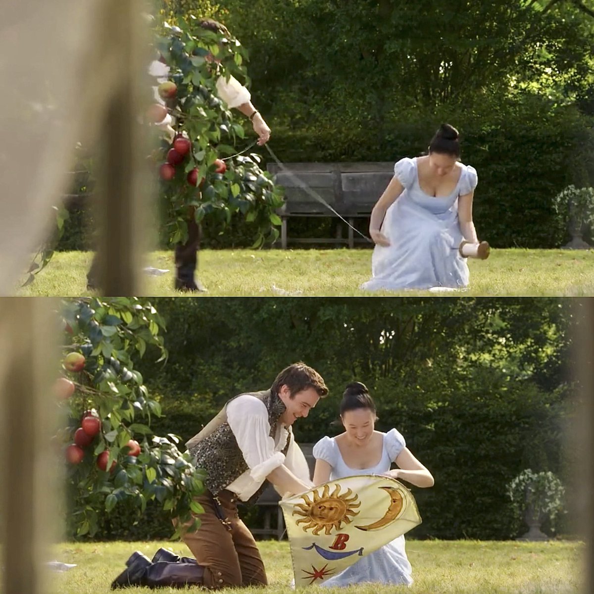 violsona's tweet photo. i like that when Sophie is on her knees, Benedict immediately gets on par with her… small details we adore 
#bridgerton #benophie https://t.co/U4LwFu4r18