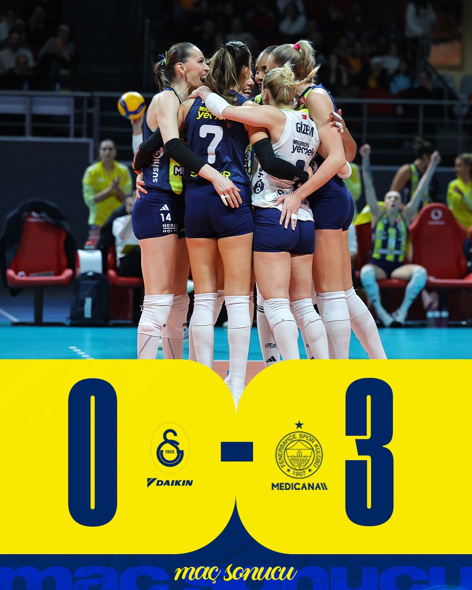 FBvoleybol's tweet photo. Derbide 3️⃣ puan bizim! 💛💙

#SarıMelekler https://t.co/meLlBqaRlc