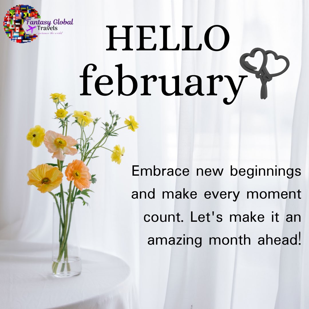 fantasyglobalt's tweet photo. Happy New Month 🎊 #HappyNewMonth #HelloFebruary #NewMonthVibes #February2026 #FreshStart #NewBeginnings #PositiveVibes #GoodEnergy #MonthOfGrowth #GratefulHeart https://t.co/kPYSBIQ905