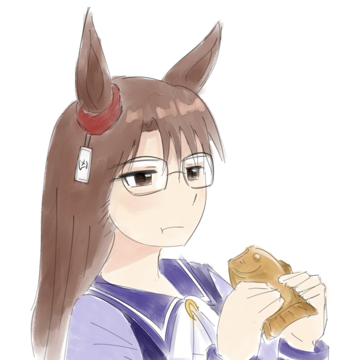 SallyDoesThings's tweet image. I was told to draw her eating Taiyaki so I did