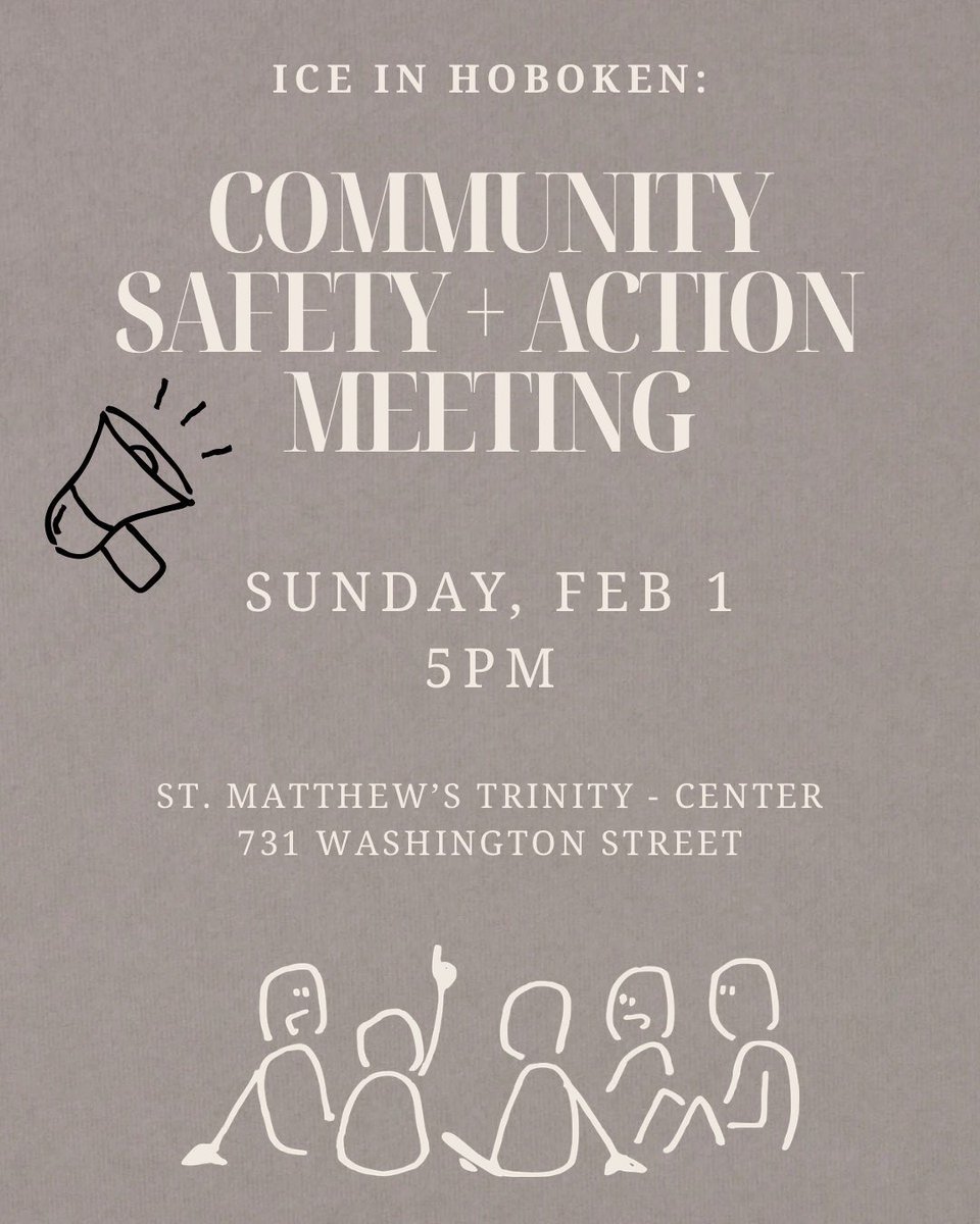 🚨🚨 We’re holding an emergency meeting TONIGHT at 5 PM in response to today’s ICE raids in Hoboken and Jersey City. Join us.