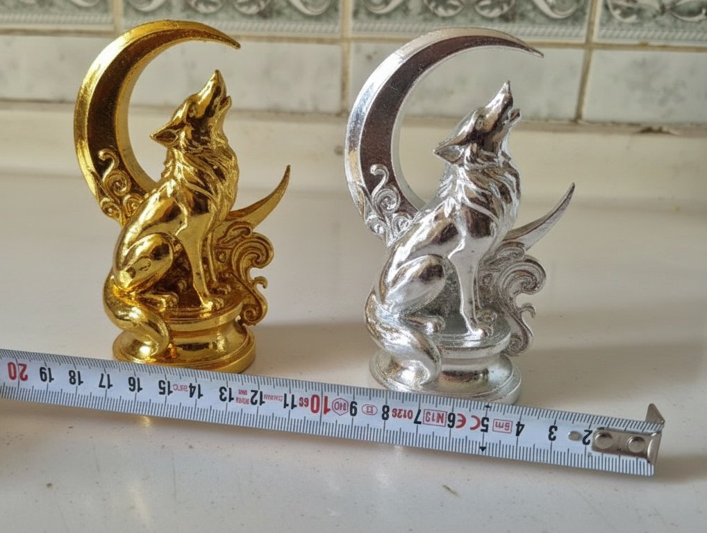 Arkadaşlar hediye edeceğim Kurt biblolarını gold gümüş guaj ya da sprey boya ile çok kolay bu hale getirebilir ve çok daha şık olmasını sağlayabilirsiniz.
Bu sebeple size gelen ürünün rengine takılmayın.