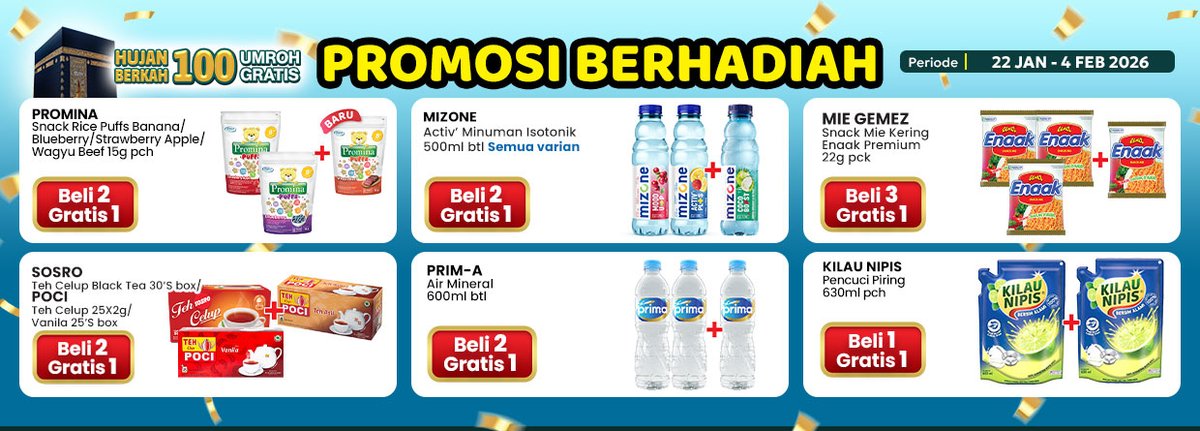 👀 Siapa sangka belanja bisa sejauh ini 😎✨

Beli produk pilihan di Klik Indomaret, kumpulin stamp-nya,
dan dapetin kesempatan Umroh GRATIS 🤍
No ribet, tinggal belanja 🛒✨

#KlikIndomaret #Hadiah #Hemat