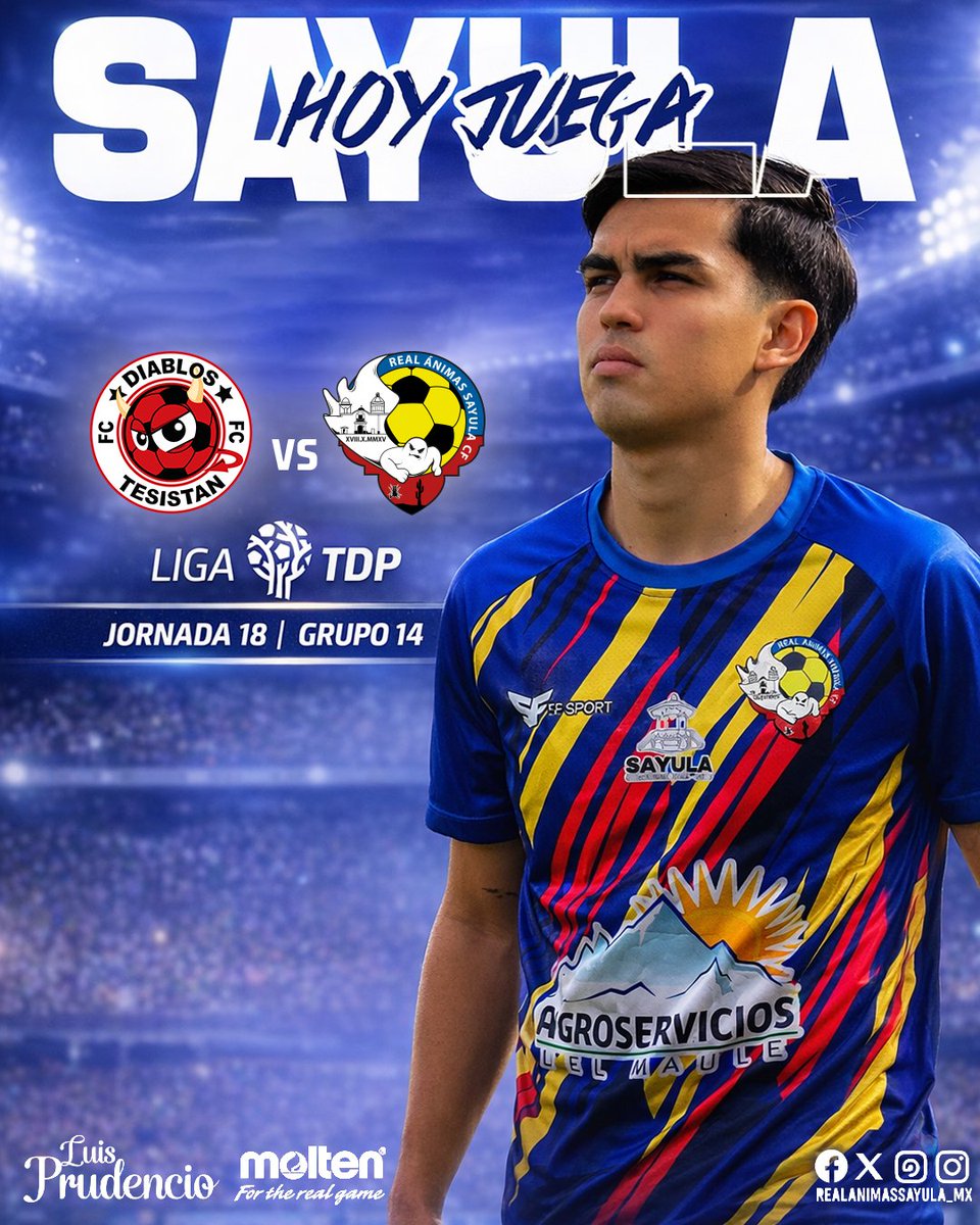 ¡𝙃𝙊𝙔 𝙅𝙐𝙀𝙂𝘼 𝙎𝘼𝙔𝙐𝙇𝘼! 👊👻🔥. 

¡Nos vemos está tarde en Tesistan! 👻⚽

#AnimasSayula
#10aniversario #LigaTDP