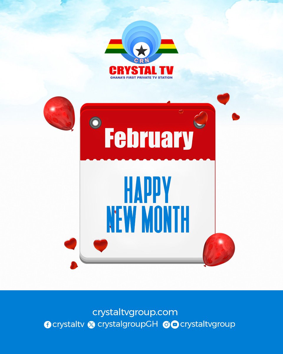 CrystalGroupGH's tweet photo. ✨📺 Hello February!
A new month of fresh stories, exciting shows, and moments that matter.
Thank you for staying tuned with us.
💖 Happy New Month! https://t.co/gs7TNc7NUx