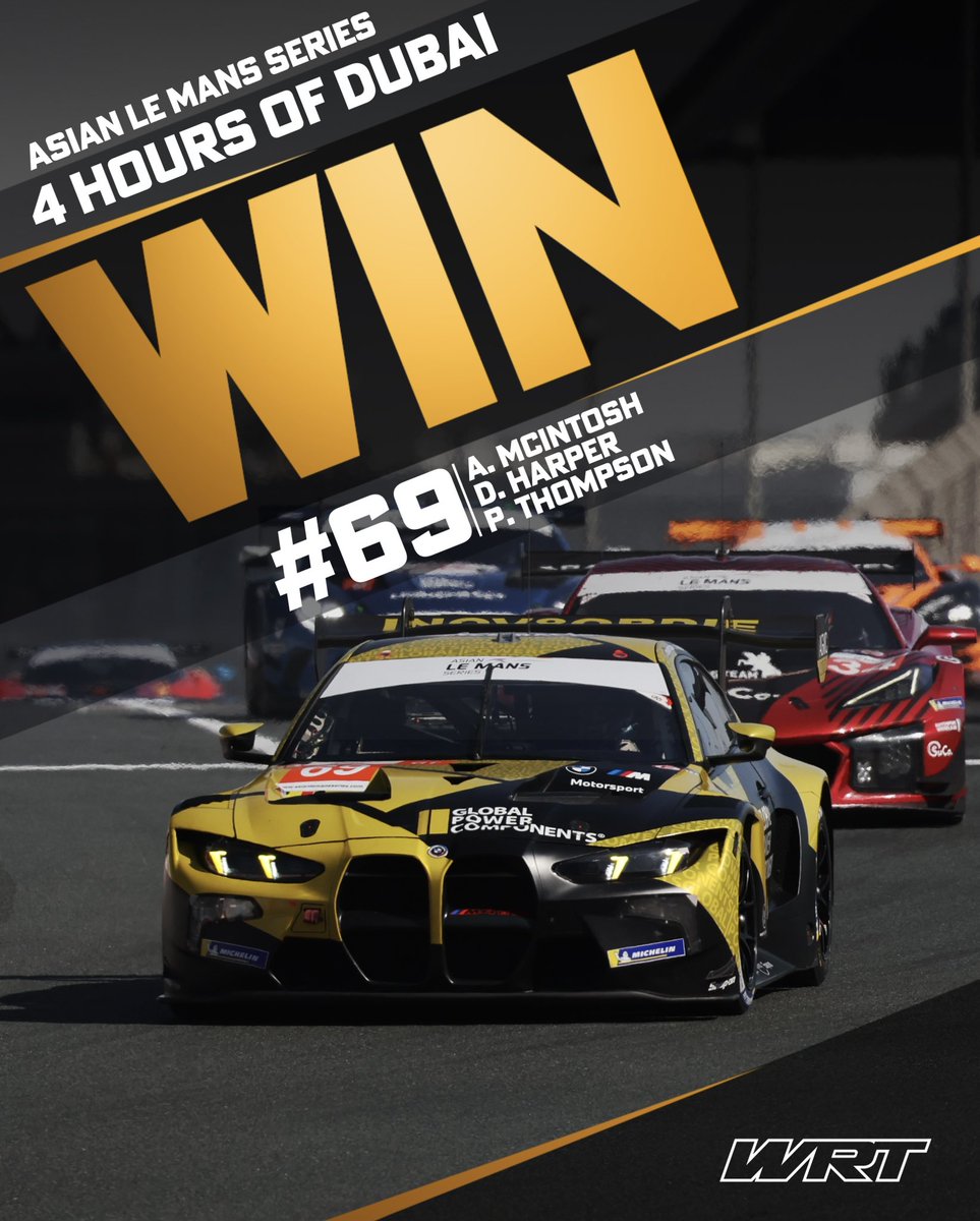 TEAM WRT CLAIMS MAIDEN ASIAN LE MANS VICTORY IN DUBAI 🏆

After #69’s misfortune in Asian Le Mans Series’ opening race in the UAE, Anthony McIntosh, Dan Harper and Parker Thompson bounced back in style to take the win from P6 in race two at the Dubai Autodrome. 🏁
