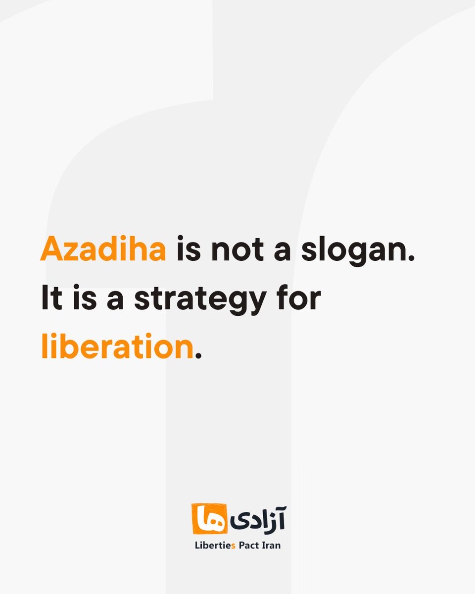 Azadiha_'s tweet photo. Azadiha is not a slogan.
It is a strategy for liberation. https://t.co/gZTdUraKYM